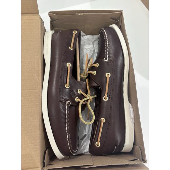 Sperry WOMEN'S AUTHENTIC 2 eye ORIGINAL BOAT SHOES A/O SMOOTH BROWN Sz 8.5 - Picture 4 of 4